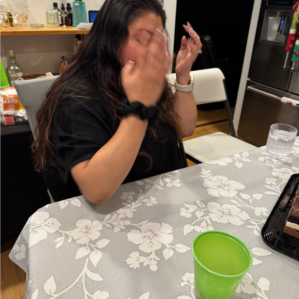 Gray Floral Tablecloth - Elegant Waterproof Dining Table Cover